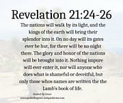 THE NATIONS WILL WALK / REVELATION 21:24-26