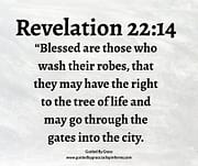 THOSE WHO WASH THEIR ROBES / REVELATION 22:14