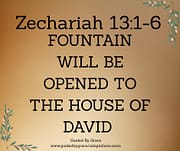 FOUNTAIN WILL BE OPENED TO THE HOUSE OF DAVID / ZECHARIAH 13:1-6