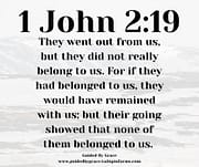 THEY WENT OUT FROM US / 1 JOHN 2:19