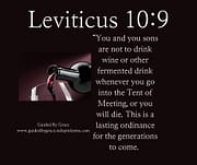 NOT TO DRINK WINE / LEVITICUS 10:9
