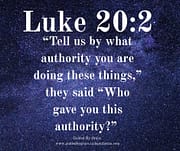 BY WHAT AUTHORITY? / LUKE 20:2