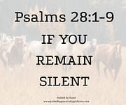 IF YOU REMAIN SILENT / PSALMS 28:1-9