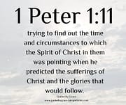 SPIRIT OF CHRIST IN THEM / 1 PETER 1:11