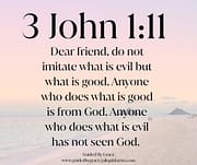 DO NOT IMITATE WHAT IS EVIL BUT WHAT IS GOOD / 3 JOHN 1:11