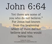 JESUS HAD KNOWN FROM THE BEGINNING / JOHN 6:64