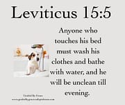 WASH HIS CLOTHES AND BATHE / LEVITICUS 15:5