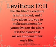 LIFE OF A CREATURE IS IN THE BLOOD / LEVITICUS 17:11