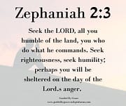 SEEK RIGHTEOUSNESS SEEK HUMILITY / ZEPHANIAH 2:3