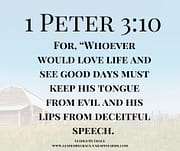 LOVE LIFE AND SEE GOOD DAYS / 1 PETER 3:10