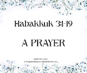 A PRAYER / HABAKKUK 3:1-19