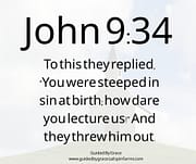THEY THREW HIM OUT / JOHN 9:34