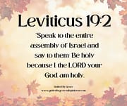 BE HOLY / LEVITICUS / 19:2