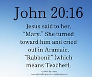 JESUS APPEARS TO MARY / JOHN 20:16
