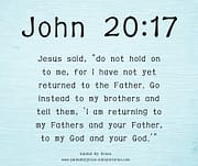 DO NOT HOLD ON TO ME / JOHN 20:17