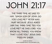 DO YOU LOVE ME? ... FEED MY SHEEP / JOHN 21:17