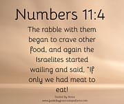 THE RABBLE ... BEGAN TO CRAVE / NUMBERS 11:4