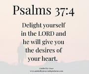 DELIGHT YOURSELF IN THE LORD / PSALMS 37:4