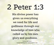 EVERYTHING WE NEED FOR LIFE AND GODLINESS / 2 PETER 1:3
