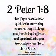 IF YOU POSSESS THESE QUALITIES IN INCREASING MEASURE / 2 PETER 1:8