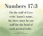 ON THE STAFF OF LEVI WRITE AARON'S NAME
