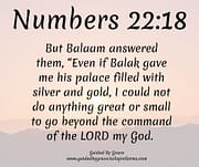 THE LORD MY GOD / NUMBERS 22:18