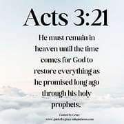 TIME COMES FOR GOD TO RESTORE EVERYTHING / ACTS 3:21