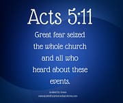 GREAT FEAR SEIZED THE WHOLE CHURCH / ACTS 5:11