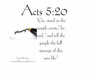 FULL MESSAGE / ACTS 5:20