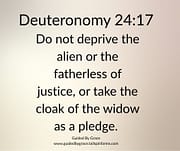ALIEN ... FATHERLESS ... WIDOW / DEUTERONOMY 24:17