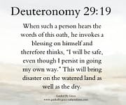 SAFE EVEN THOUGH I PERSIST IN GOING MY OWN WAY / DEUTERONOMY 29:19