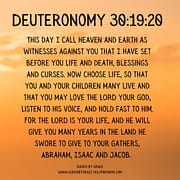 LOVE THE LORD YOUR GOD / DEUTERONOMY 30:19-20