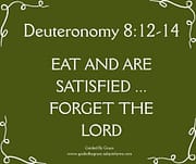 EAT AND ARE SATISFIED ... FORGET THE LORD / DEUTERONOMY 8:12-14