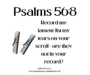 LIST MY TEARS IN YOUR SCROLL / PSALMS 56:8