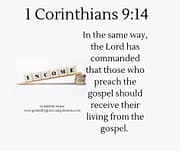RECEIVE THEIR LOVING FROM THE GOSPEL / 1 CORINTHIANS 9:14