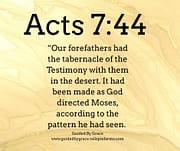 ACCORDING TO THE PATTERN / ACTS 7:44