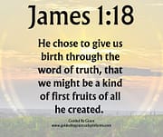 BIRTH THROUGH THE WORD OF TRUTH / JAMES 1:18