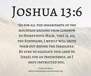 I MYSELF WILL DRIVE THEM OUT / JOSHUA 13:6