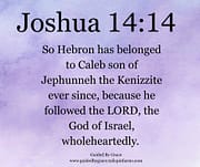 CALEB FOLLOWED THE LORD WHOLEHEARTEDLY / JOSHUA 14:14