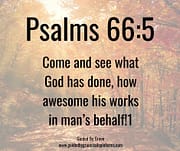 COME AND SEE WHAT GOD HAS DONE / PSALMS 66:5