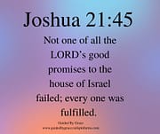 NOT ONE OF ALL THE LORD'S GOOD PROMISES FAILED / JOSHUA 21:45