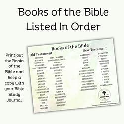Books of the Bible Listed In Order