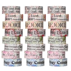 Janlaugh 24 Rolls Christian Washi Tape Gifts Bulk Religious Inspirational Scripture Supplies Bible Verse Washi Tape for Bible Journaling Study Crafting Floral New Year DIY Gifts