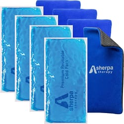 4PK Flexible Gel Ice Packs for Injuries Reusable - Gel Ice Pack Cold Compress for Knee, Back, Neck, Wrist, Hand, Elbow, Ankle Pain Relief - 9.5" x 4.5"