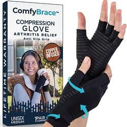 ComfyBrace Copper Infused Compression Arthritis Gloves for Hand & Finger Relief from pain