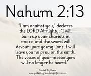 I AM AGAINST YOU / NAHUM 2:13