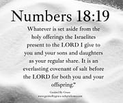 COVENANT OF SALT / NUMBERS 18:19