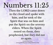 SPIRIT RESTED ON THEM THEY PROPHESIED / NUMBERS 11:25