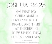 JOSHUA MADE A COVENANT FOR THE PEOPLE / JOSHUA 24:25