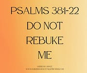 DO NOT REBUKE ME / PSALMS 38:1-22